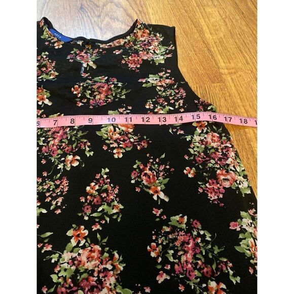 Apt. 9 women's sleeveless black foral lined career/casual blouse size small - Picture 8 of 9